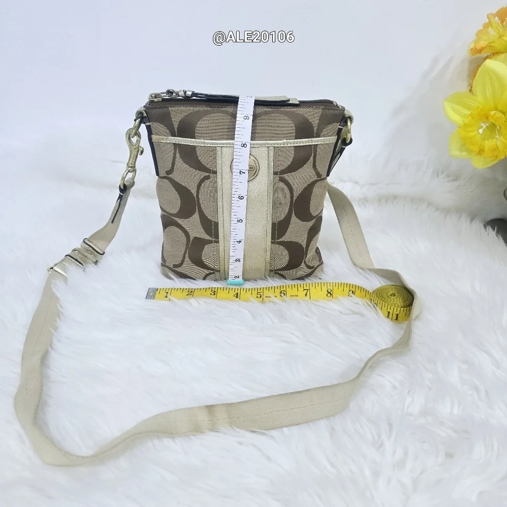 Coach Brown and Cream Crossbody Bag